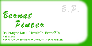 bernat pinter business card